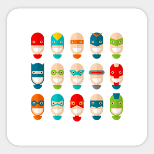 Superhero Faces Sticker